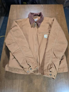 Carhartt Blanket Lined Detroit Jacket Mens Large Brown Duck Relaxed Fit Workwear - Bild 1 von 24