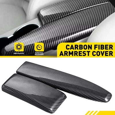 Cubierta de tapa de reposabrazos central estilo fibra de carbono para Mercedes W204 C300 C63 AMG Foto 1 de 4