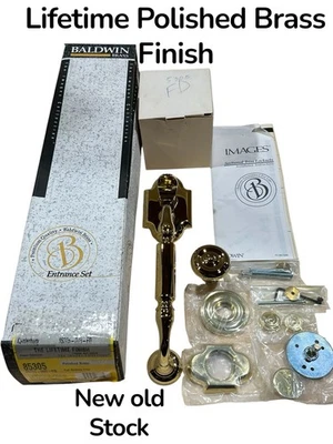 Baldwin 85305-003-FD Door Handle Kit Lifetime Polished Brass Door Handle NOS - Image 1 of 4