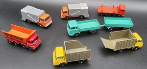 Matchbox Lesney Trucks: Tipper, Mercedes with Trailer, Pipe, Refuse, Cattle - Picture 1 of 10