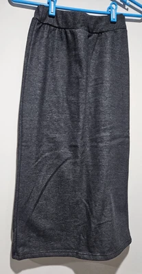 Falda Larga Para Mujer Sin Marca Gris Gruesa Forrada de Vellón Cintura Elástica Hecha en Corea Foto 1 de 4