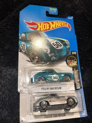 Porsche 356A Outlaw Nightburnerz Teal 2017 Hot Wheels lote de 2 Silver Outlaw Foto 1 de 3