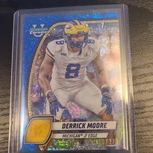 2024 Bowman University Chrome Derrick Moore Blue Diamond Refractor /175 Michigan - Picture 1 of 2