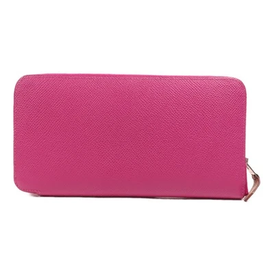 Cartera larga de seda HERMES PHW cuero Epsom rosa vertido Foto 1 de 4