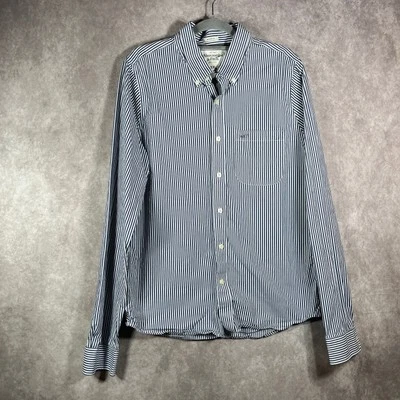 Abercrombie & Fitch Shirt Mens XXL Blue White Striped Muscle Fit Button Down - Image 1 of 4