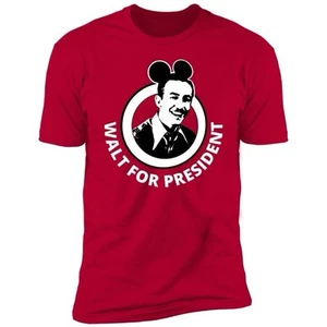 Next Level Size L Disney Tee Walt For President Unisex Red - Picture 1 of 8