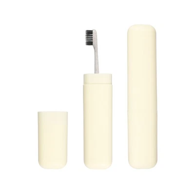 2Pcs Travel Toothbrush Case,1.57 x 1.14 x 7.87" Toothbrush Holder, Cream White - Image 1 of 4