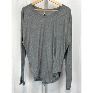 Top LUCY Activewear Hombro Caído Manga Larga Gris Jaspeado Talla L - Imagen 1 de 8