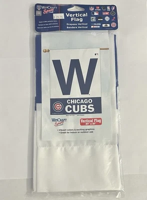 Chicago Cubs W Win Vertical House Flag 27” x 37” Indoor Outdoor Wincraft MLB - Image 1 of 2