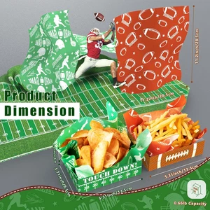 50 Stück Fußball Party Papier Essen Tabletts, Superbowl Party Deko, Entsorgung... - Bild 1 von 7