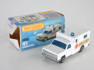 Matchbox Ambulance No41 Box Toy Car Emergency Vehicle Vintage Collectible - Picture 1 of 12