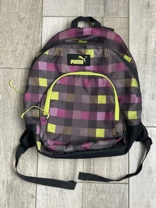Puma Full Size Zip Around Backpack Pink Purple Yellow Fast Free Shipping - Picture 1 of 8