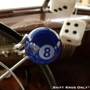 Blue Translucent Metal Flake 8 Ball Custom Suicide Steering Wheel Brody Knob USA - Picture 1 of 5