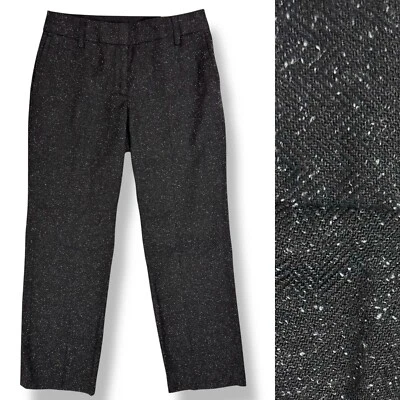 全新 Liz Claiborne Sloane 直筒正装裤 尺寸 8P 黑色 Flecked Houndstooth — 第 1/4 张图片