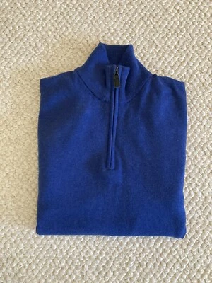 Jos. A. Bank Traveler Collection Pima Cotton Sweater 1/4 Zip Blue Men's S - Image 1 of 4