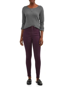 -TIME TRU WOMEN'S JEGGING PURPLE PANT 2 BACK POCKETS FITTED WAIST LOOPS XS / 0-2 - Picture 1 of 5