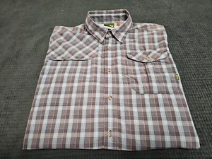 Camicia Howler Brothers leggera a quadri da esterno con bottoni manica lunga taglia small  - Foto 1 di 17