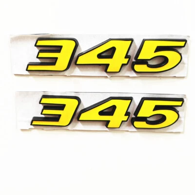2X YELLOW 345 Decal Car Body Emblem Metal Fender Badge for JOURNEY HEMI - Image 1 of 3