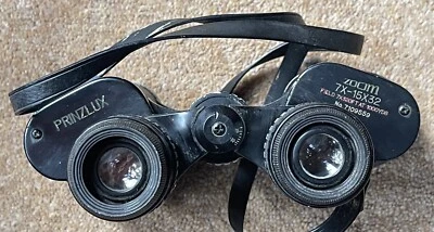 Vintage prinzlux binoculars zoom 7x-15x32  field 7x320ft at 1000yds + case - Image 1 of 4