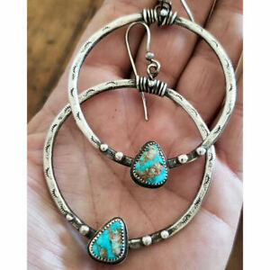 Fashion 925 Silver Dangle Drop Earrings Hook Women Turquoise Jewelry Ear Gift