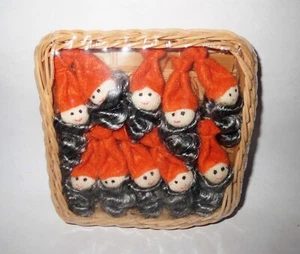 Antique Christmas MINIATURE SPUN SILK ELF ORNAMENT Collection - REALLY CUTE - Picture 1 of 3