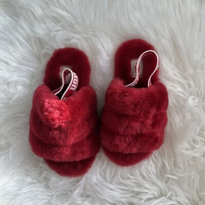 Cinta roja Ugg Fluff Yeah para niñas 1098579T talla 10 niñas - ¡EXCLUSIVA!!  Foto 1 de 4