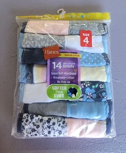 Girls Hanes Tagless Briefs 14-Pack Multicolor size 4 - Picture 1 of 4
