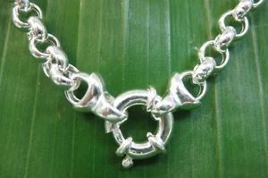 REAL 925 Sterling Silver BELCHER 6mm Bolt clasp Chain Necklace GIRL WOMEN - Picture 1 of 12