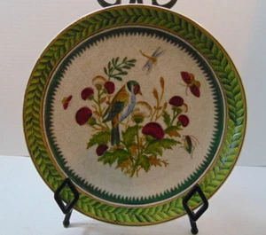 Decorator Plate, Bird, Dragonfly, Butterfly, Plants Vtg. Design 10" plate - Picture 1 of 4