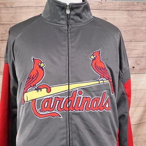 MAJESTIC GREY RED FULL ZIP UP TRACK JACKET MENS SIZE 4XL - Imagen 1 de 7