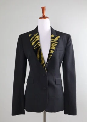 HILLIER BARTLEY Velvet Tiger Lapel 100% Linen Blazer Jacket Top Size 10 - Image 1 of 4