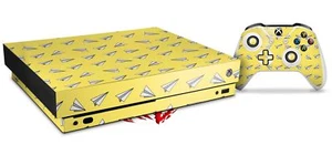 Skin for XBOX One X Console Controller Paper Planes Yellow Decal - Picture 1 of 3