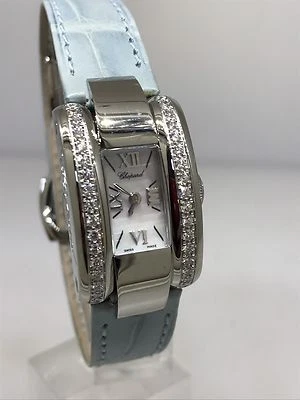 Reloj Chopard La Strada Acero Inoxidable Diamante Damas Correa Cuero 41/8445 Nuevo Foto 1 de 4