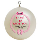 Personalized Babys 1st Christmas Ornament Gift for a girl