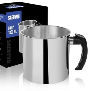 Candle Making Pouring Pot,60oz Stainless Steel Wax Melting Pot with Heat-Resi - Picture 1 of 7