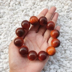 Bonita pulsera de 20 mm cuentas translúcidas Borneo Agathis 12 cuentas Raja Kayu #16 - Imagen 1 de 7