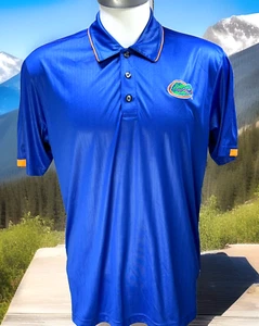Champion Florida Gators Polo Shirt Men Size Large Blue Short Sleeve Dri-Fit  X13 - Picture 1 of 11