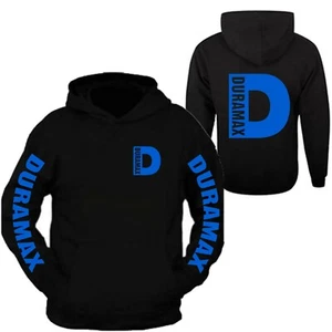 Duramax Blue Big D Design Color Black Hoodie Hooded Sweatshirt  - Picture 1 of 2