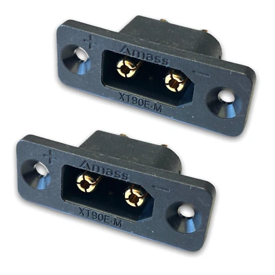✅ 2x Goldstecker XT90E-M Einbaustecker für Lipo Akku XT90 XT90H Stecker Schwarz - Bild 1 von 4