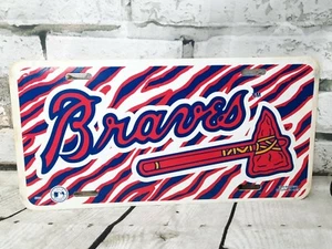 Vintage (Rare) Atlanta Braves Plastic License Plate. Licensed Products. - Picture 1 of 5