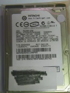 Hitachi HTS542525K9SA00 P/N:0A54926 MLC:DA2128 Laptop 250GB 2.5" SATA HDD - Picture 1 of 3