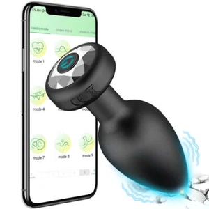 Remote or App Controlled Anal Vibrator Plug 10-Modes, Bluetooth, Waterproof, USB - Picture 1 of 15