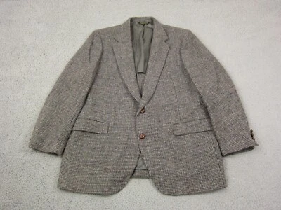 Vintage Harris Tweed Jacket Mens 44 Large Gray Scottish Wool Blazer Made in USA - Image 1 of 4