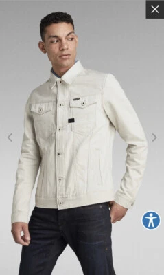 G-Star Raw Men’s Arc 3D Slim Denim Jacket Ecru MSRP $190 Medium New - Image 1 of 4