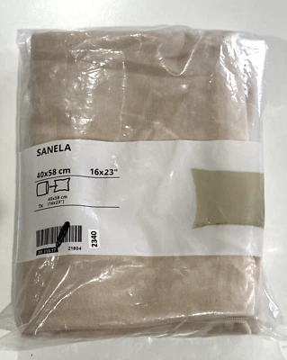 IKEA SANELA Pillow Cushion Cover Velvet 16" x 23"  Light Beige - Open Box - Image 1 of 4