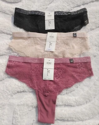 Damen  Spitzen Slip G String Tanga sexy Unterhose mit Spitze 3er Set Unterwäsche - Bild 1 von 4