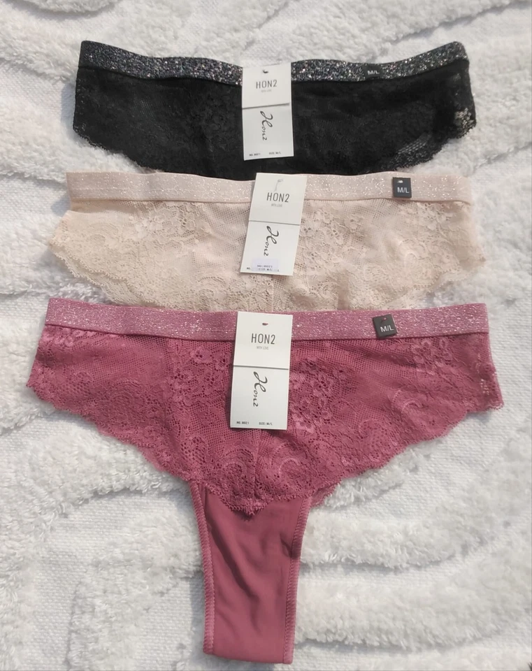 Damen  Spitzen Slip G String Tanga sexy Unterhose mit Spitze 3er Set Unterwäsche - Bild 1 von 4