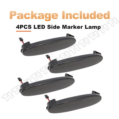 4X Smoked LED Front +Rear Side Marker Light For Jaguar XJ8 XJR(X308) Vanden Plas - Image 1 of 4