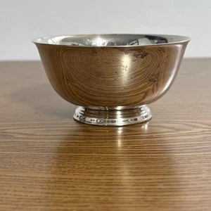 Vintage Paul Revere Reproduction Silver Plated Footed Bowl 4” Candy Nut Bowl - Picture 1 of 5