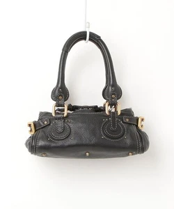Chloe Paddington Handbag Padlock Women's Black Leather Auth - Picture 1 of 4